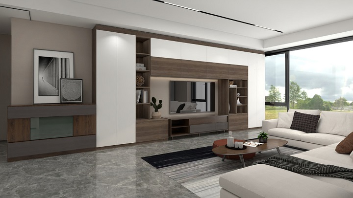 實(shí)木客廳定制效果圖