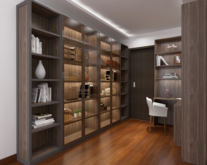 實(shí)木書房效果圖